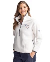 Kansas City Royals Stars & Stripes Cutter & Buck Cascade Eco Fleece Womens Pullover Jacket Shell/Navy Blue Front Thumbnail Image