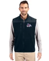 Fresno State Bulldogs Cutter & Buck Cascade Eco Sherpa Mens Big and Tall Fleece Vest Navy Blue Front Thumbnail Image