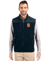 Syracuse Orange Cutter & Buck Cascade Eco Sherpa Mens Big and Tall Fleece Vest Navy Blue Front Thumbnail Image