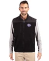 Texas Christian Horned Frogs College Vault Cutter & Buck Cascade Eco Sherpa Mens Big and Tall Fleece Vest Black Front Thumbnail Image