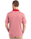 Los Angeles Angels City Connect Cutter & Buck Forge Tonal Stripe Stretch Mens Big and Tall Polo Cardinal Red Back Thumbnail Image