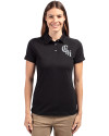 Chicago White Sox City Connect Cutter & Buck Advantage Eco Tri-Blend Pique Womens Polo Black Front Thumbnail Image