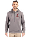 Los Angeles Angels City Connect Cutter & Buck Roam Epic Versatility Half Zip Recycled Mens Hooded Pullover Elemental Grey Front Thumbnail Image