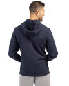 Los Angeles Angels City Connect Cutter & Buck Roam Epic Versatility Half Zip Recycled Mens Hooded Pullover Navy Blue Back Thumbnail Image