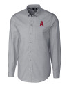 Los Angeles Angels City Connect Cutter & Buck Stretch Oxford Mens Long Sleeve Dress Shirt Charcoal Mannequin Thumbnail Image