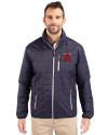 Los Angeles Angels City Connect Cutter & Buck Rainier PrimaLoft® Mens Eco Insulated Full Zip Puffer Jacket Dark Navy/Silver Front Thumbnail Image