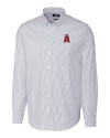 Los Angeles Angels City Connect Cutter & Buck Stretch Oxford Stripe Mens Long Sleeve Dress Shirt Light Blue Mannequin Thumbnail Image