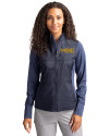 Milwaukee Brewers City Connect Cutter & Buck Stealth Hybrid Quilted Womens Full Zip Windbreaker Jacket Liberty Navy Front Thumbnail Image