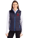 Los Angeles Angels City Connect Cutter & Buck Rainier PrimaLoft® Womens Eco Insulated Full Zip Puffer Vest Dark Navy Front Thumbnail Image