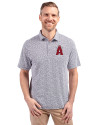 Los Angeles Angels City Connect Cutter & Buck Virtue Eco Pique Botanical Print Recycled Mens Polo Navy Blue Front Thumbnail Image