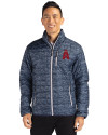 Los Angeles Angels City Connect Cutter & Buck Rainier PrimaLoft® Mens Eco Insulated Full Zip Printed Puffer Jacket Dark Navy Front Thumbnail Image