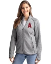 Los Angeles Angels City Connect Cutter & Buck Mainsail Sweater-Knit Womens Full Zip Jacket Polished Heather Front Thumbnail Image