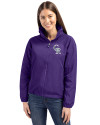 Colorado Rockies City Connect Cutter & Buck Charter Eco Recycled Womens Full-Zip Jacket College Purple Front Thumbnail Image
