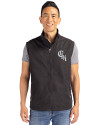 Chicago White Sox City Connect Cutter & Buck Charter Eco Full-Zip Mens Big & Tall Vest Black Front Thumbnail Image
