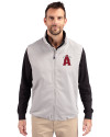 Los Angeles Angels City Connect Cutter & Buck Charter Eco Full-Zip Mens Big & Tall Vest Polished Medium Gray Front Thumbnail Image