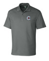 Chicago Cubs City Connect Cutter & Buck Genre Textured Solid Mens Polo Elemental Grey Mannequin Thumbnail Image