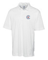 Chicago Cubs City Connect Cutter & Buck Genre Textured Solid Mens Polo White Mannequin Thumbnail Image