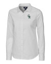 Colorado Rockies City Connect Cutter & Buck Stretch Oxford Womens Long Sleeve Dress Shirt White Mannequin Thumbnail Image