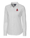 Los Angeles Angels City Connect Cutter & Buck Stretch Oxford Womens Long Sleeve Dress Shirt White Mannequin Thumbnail Image