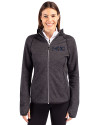 Milwaukee Brewers City Connect Cutter & Buck Mainsail Full Zip Hooded Womens Jacket Charcoal Heather Front Thumbnail Image