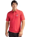 Atlanta Braves Stars & Stripes Cutter & Buck Forge Pencil Stripe Stretch Mens Polo Red Front Thumbnail Image