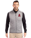 Los Angeles Angels City Connect Cutter & Buck Mainsail Sweater-Knit Mens Full Zip Vest Polished Heather Front Thumbnail Image