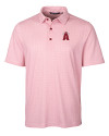 Los Angeles Angels City Connect Cutter & Buck Pike Double Dot Print Stretch Mens Big and Tall Polo Cardinal Red Mannequin Thumbnail Image