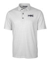 Milwaukee Brewers City Connect Cutter & Buck Pike Double Dot Print Stretch Mens Big and Tall Polo Charcoal Mannequin Thumbnail Image