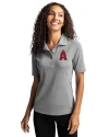 Los Angeles Angels City Connect Cutter & Buck Virtue Eco Pique Recycled Womens Polo Polished Medium Gray Front Thumbnail Image