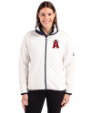 Los Angeles Angels City Connect Cutter & Buck Cascade Eco Fleece Womens Full Zip Jacket Shell/Navy Blue Front Thumbnail Image