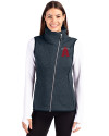 Los Angeles Angels City Connect Cutter & Buck Mainsail Sweater Knit Womens Asymmetrical Vest Liberty Navy Heather Front Thumbnail Image