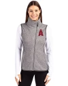 Los Angeles Angels City Connect Cutter & Buck Mainsail Sweater Knit Womens Asymmetrical Vest Polished Heather Front Thumbnail Image