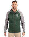 Colorado Rockies City Connect Cutter & Buck Mainsail Full Zip Hooded Mens Jacket Hunter Heather/Polished Heather Front Thumbnail Image