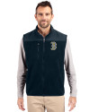 Boston Red Sox City Connect Cutter & Buck Cascade Eco Sherpa Mens Big and Tall Fleece Vest Navy Blue Front Thumbnail Image