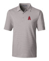 Los Angeles Angels City Connect Cutter & Buck Forge Pencil Stripe Stretch Mens Polo Polished Medium Gray Mannequin Thumbnail Image