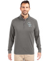 Colorado Rockies City Connect Cutter & Buck Adapt Eco Knit Stretch Recycled Mens Quarter Zip Pullover Elemental Grey Front Thumbnail Image