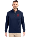 Los Angeles Angels City Connect Cutter & Buck Adapt Eco Knit Stretch Recycled Mens Quarter Zip Pullover Navy Blue Front Thumbnail Image