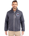 Chicago Cubs City Connect Cutter & Buck Rainier PrimaLoft®  Mens Big and Tall Eco Insulated Puffer Jacket Anthracite Melange Front Thumbnail Image