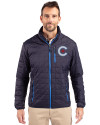 Chicago Cubs City Connect Cutter & Buck Rainier PrimaLoft®  Mens Big and Tall Eco Insulated Puffer Jacket Dark Navy Front Thumbnail Image
