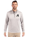 Arizona Diamondbacks City Connect Cutter & Buck Stealth Heathered Mens Big and Tall  Quarter Zip Pullover Polished Medium Gray Front Thumbnail Image