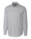 Houston Astros City Connect Cutter & Buck Stretch Oxford Stripe Mens Big and Tall Long Sleeve Dress Shirt Charcoal Mannequin Thumbnail Image