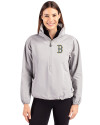 Boston Red Sox City Connect Cutter & Buck Charter Eco Recycled Womens Anorak Jacket Polished Medium Gray Front Thumbnail Image