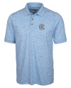 Chicago Cubs City Connect Cutter & Buck Advantage Tri-Blend Space Dye Mens Polo Atlas Light Blue Mannequin Thumbnail Image