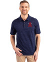 Los Angeles Angels City Connect Cutter & Buck Advantage Tri-Blend Space Dye Mens Polo Dark Liberty Navy Front Thumbnail Image