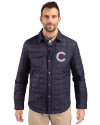Chicago Cubs City Connect Cutter & Buck Rainier PrimaLoft® Mens Eco Insulated Quilted Shirt Jacket Dark Navy Front Thumbnail Image