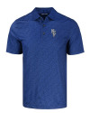 Kansas City Royals City Connect Cutter & Buck Pike Eco Pebble Print Stretch Recycled Mens Polo Navy Blue Mannequin Thumbnail Image