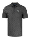 Colorado Rockies City Connect Cutter & Buck Pike Eco Pebble Print Stretch Recycled Mens Polo Black Mannequin Thumbnail Image