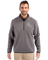 Chicago White Sox City Connect Cutter & Buck Cascade Eco Fleece Mens Quarter Zip Jacket Elemental Grey/Black Front Thumbnail Image