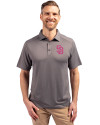 San Diego Padres City Connect Cutter & Buck Forge Eco Stretch Recycled Mens Polo Elemental Grey Front Thumbnail Image