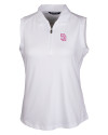 San Diego Padres City Connect Cutter & Buck Forge Stretch Womens Sleeveless Polo White Mannequin Thumbnail Image